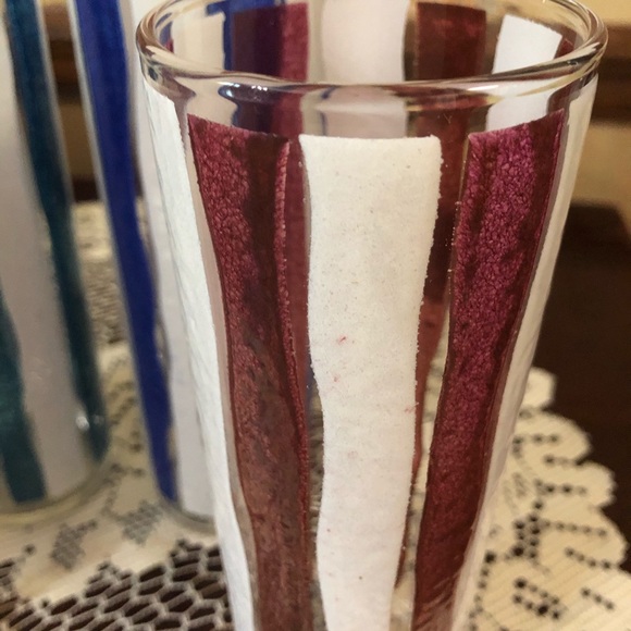 Mid Century Modern Striped Cocktail Glasses - Picture 4 of 6